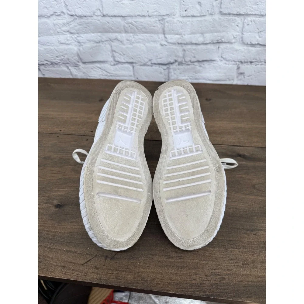 Puma Cali Wedge Womens White Leather Chunky Platform Sneakers Size 7.5
